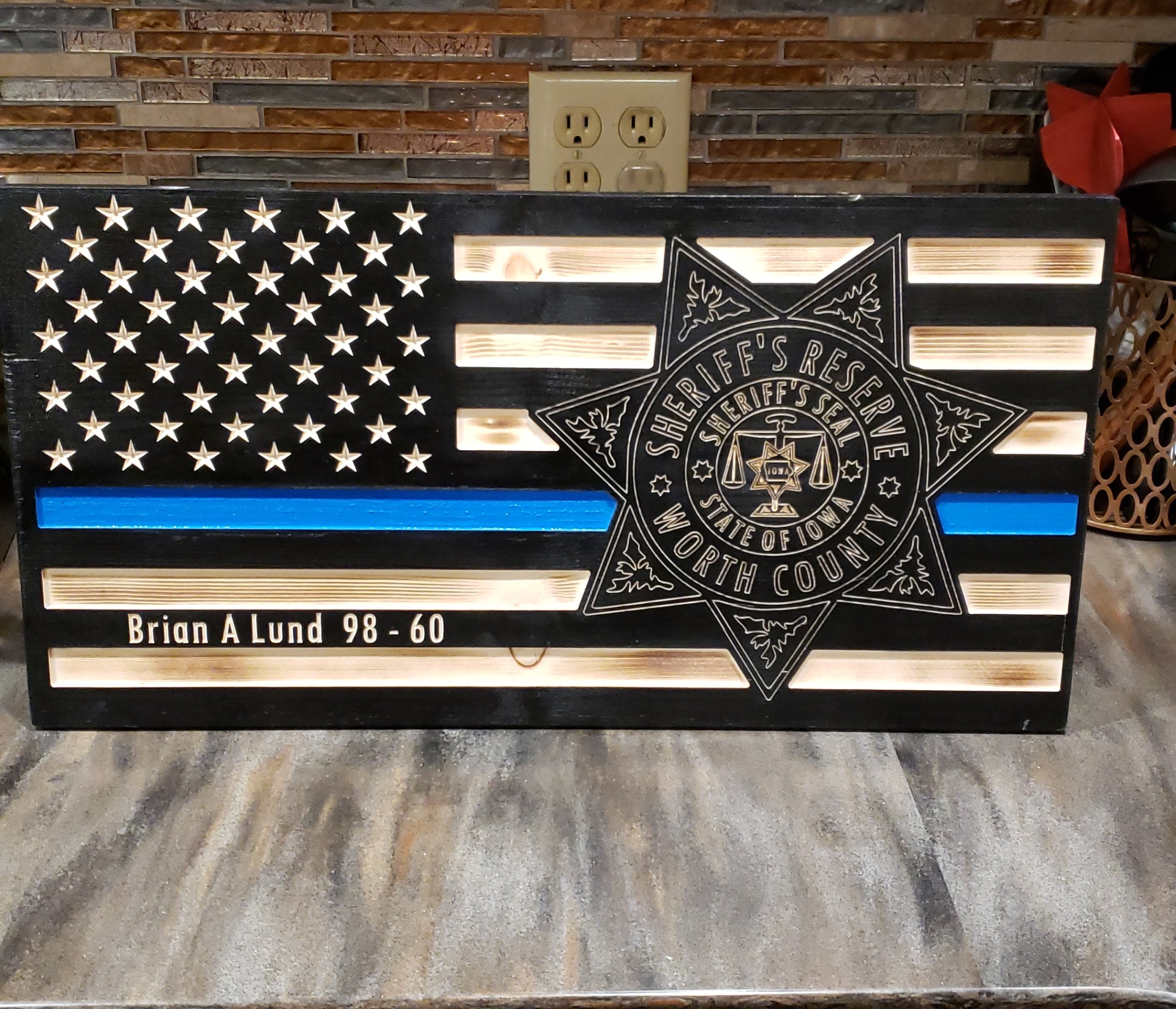 Rustic Wooden Flag - Personalized