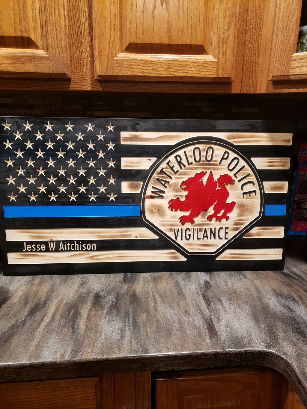 Rustic Wooden Flag - Personalized