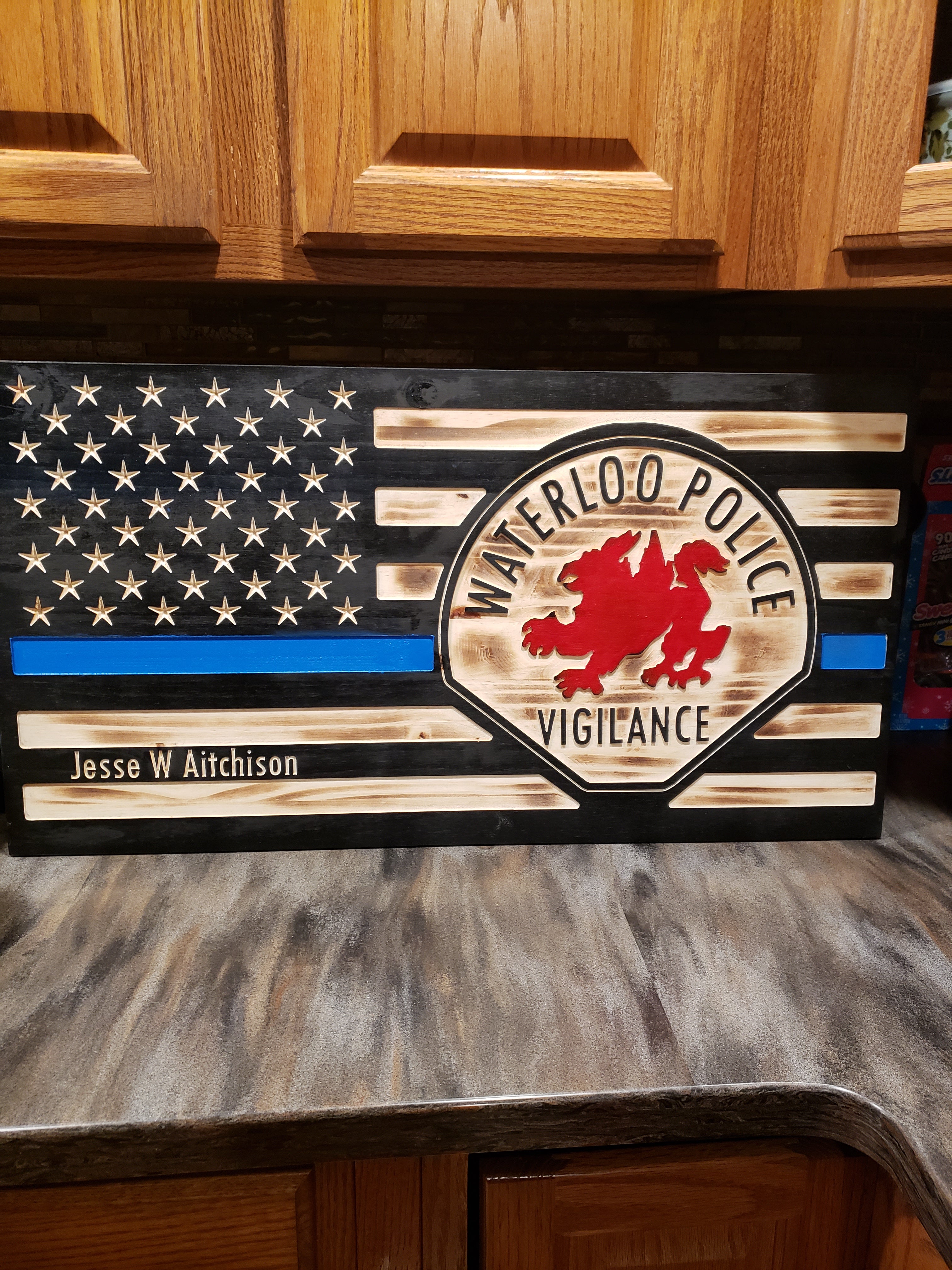 Rustic Wooden Flag - Personalized