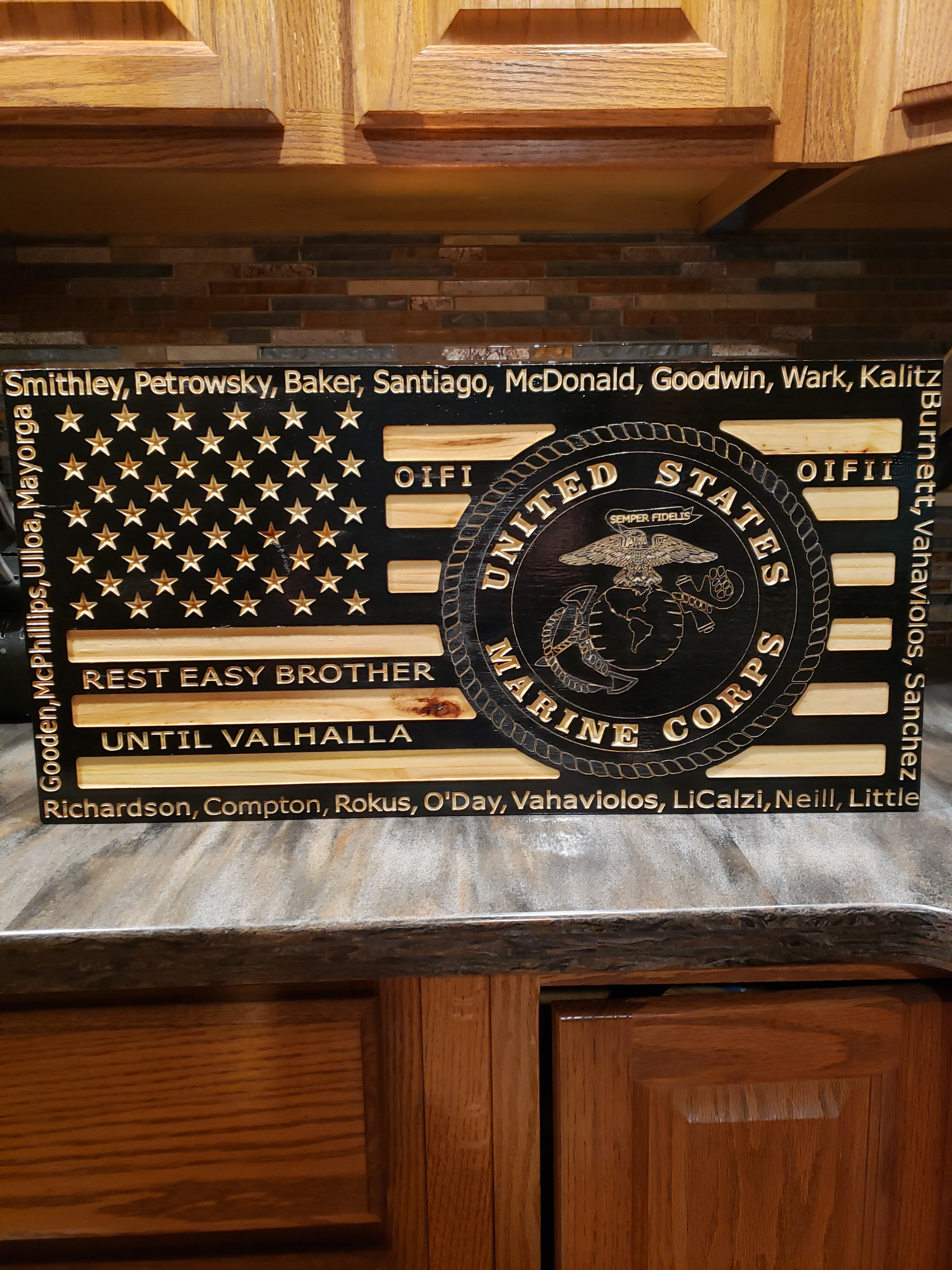 Rustic Wooden Flag - Personalized