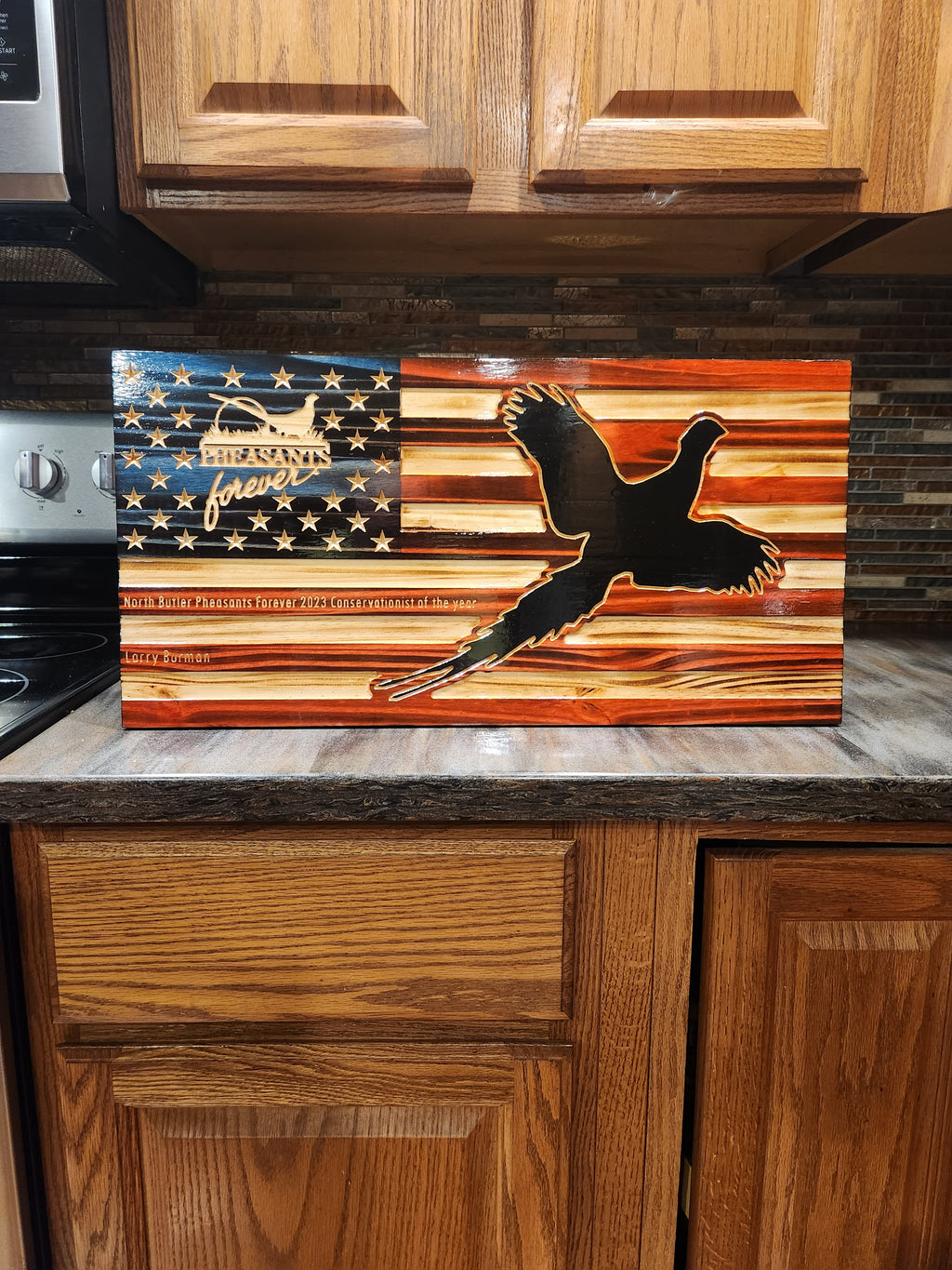 Rustic Wooden Flag - Personalized