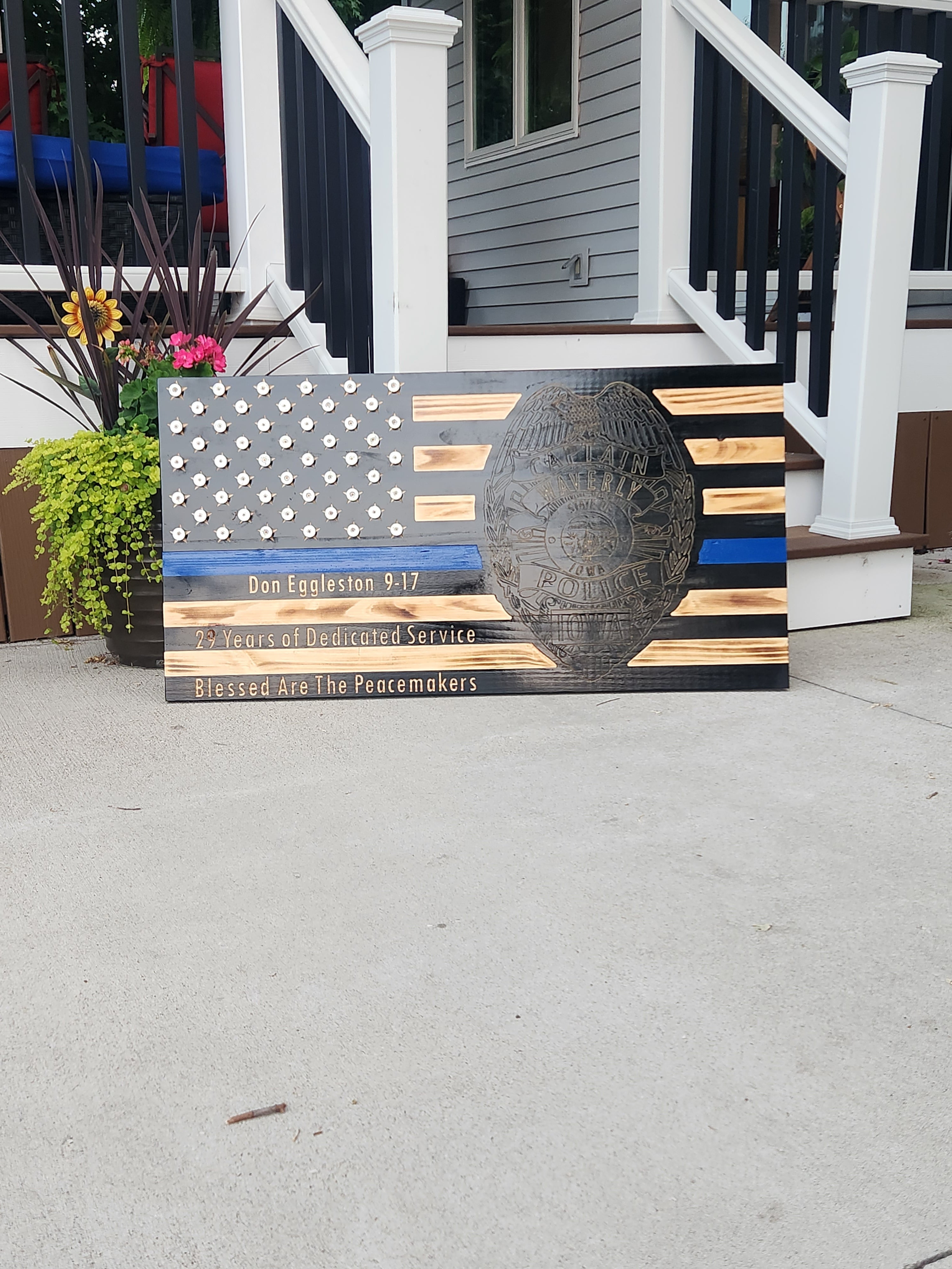 Rustic Wooden Flag - Personalized