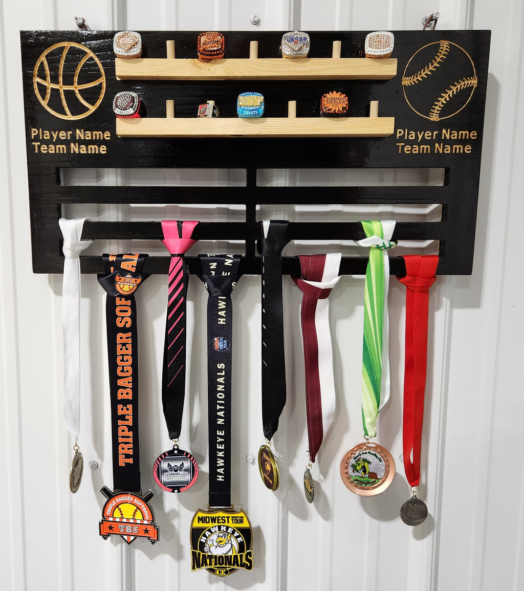 Kids Sports Display - Medals, Rings, Trophies