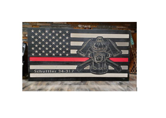 Rustic Wooden Flag - Personalized