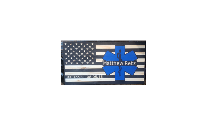 Rustic Wooden Flag - Personalized
