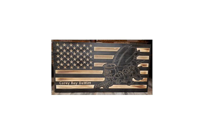 Rustic Wooden Flag - Personalized